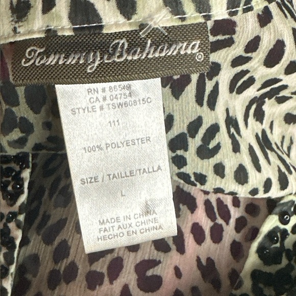 Tommy Bahama Leopard Print embellished pullover swim coverup - Picture 8 of 10